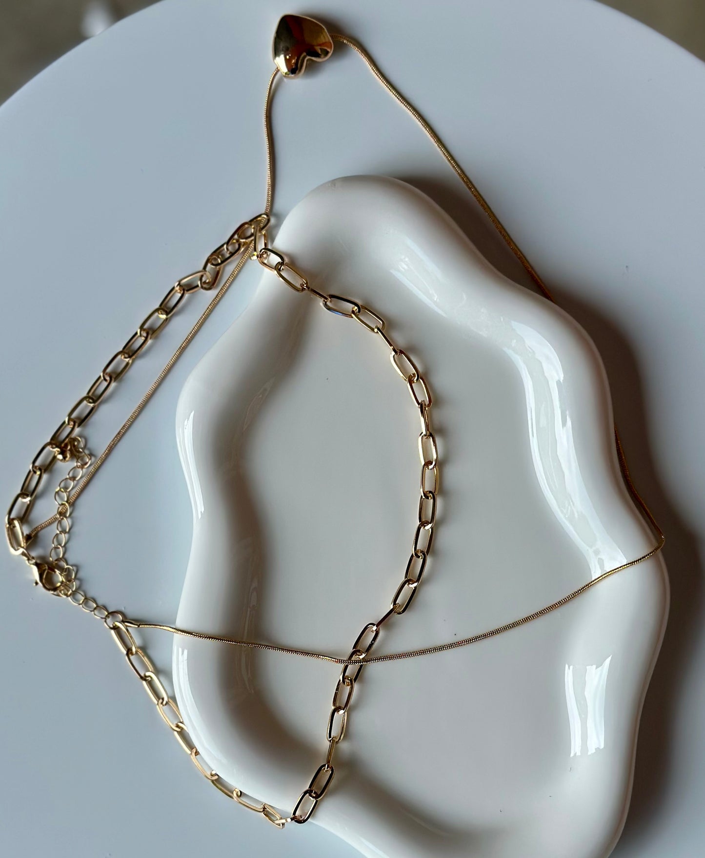 Dual Chain Heart Necklace