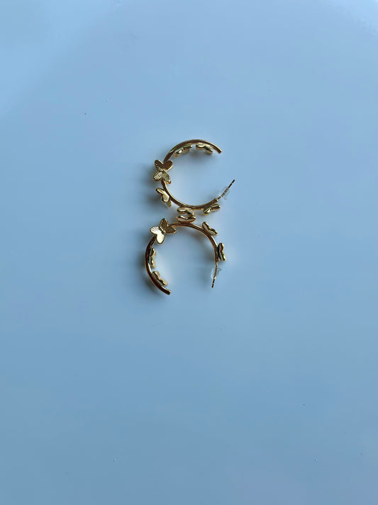 Butterfly Hoop Earrings
