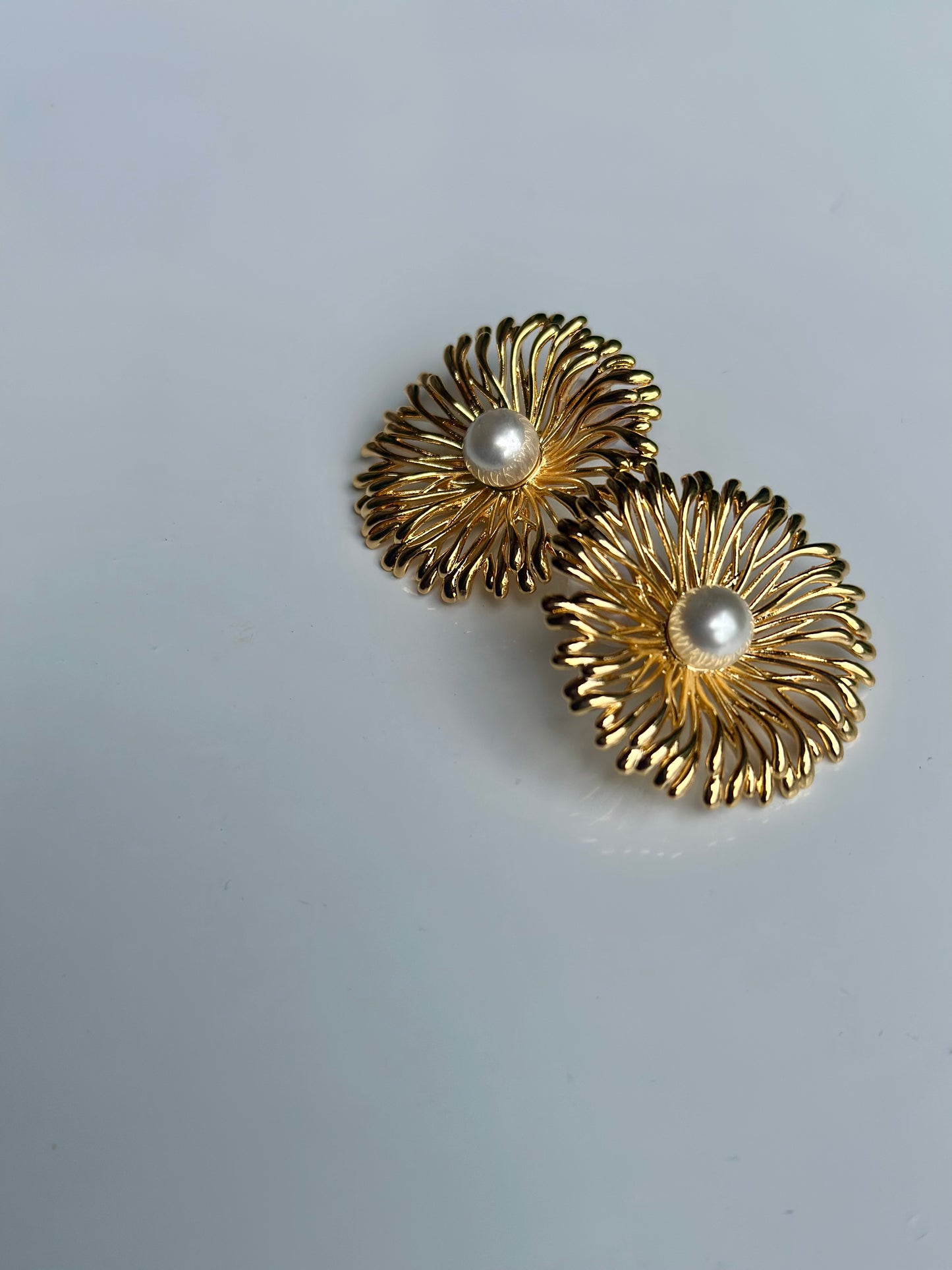 Floral Pearl Stud Earrings