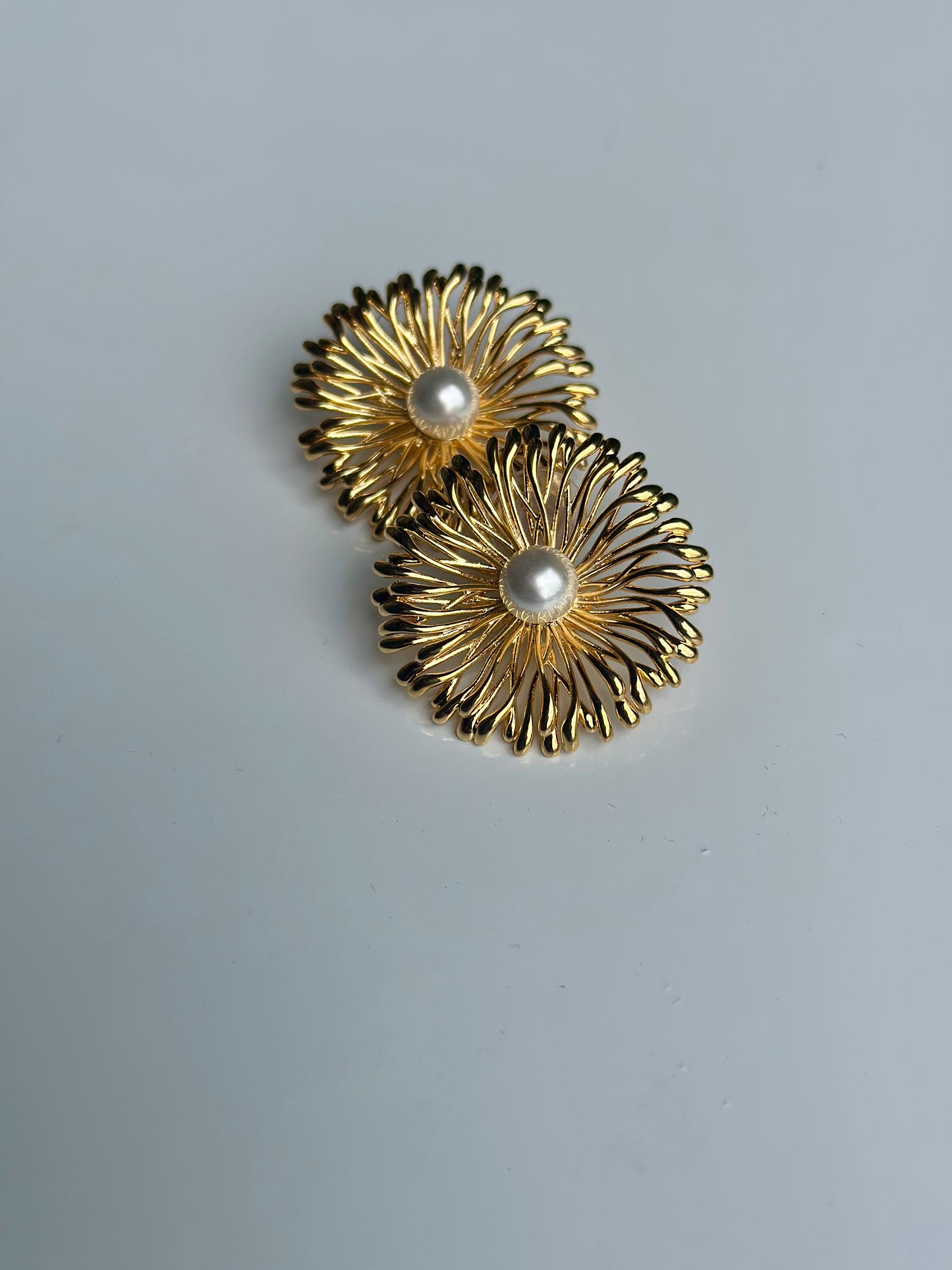 Floral Pearl Stud Earrings